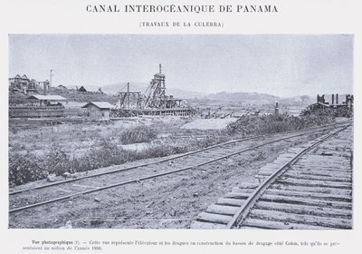 Canal Interoceânico do Panamá, La Culebra trabalha (foto a p/b) de French Photographer