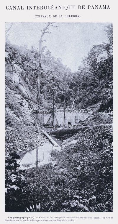 Canal Interoceânico do Panamá, La Culebra trabalha (foto a p/b) de French Photographer