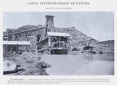 Canal Interoceânico do Panamá, La Culebra trabalha (foto a p/b) de French Photographer