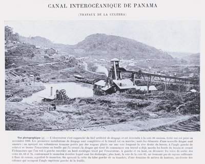 Canal Interoceânico do Panamá, La Culebra trabalha (foto a p/b) de French Photographer