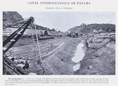 Canal Interoceânico do Panamá, La Culebra trabalha (foto a p/b) de French Photographer