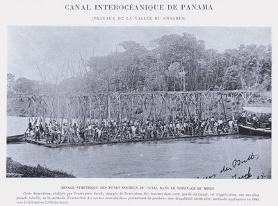 Canal Interoceânico do Panamá, Chagres Valley Works (foto a p/b) de French Photographer