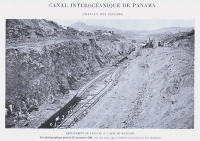 Canal Interoceânico do Panamá, Lock Work (foto a p/b) de French Photographer