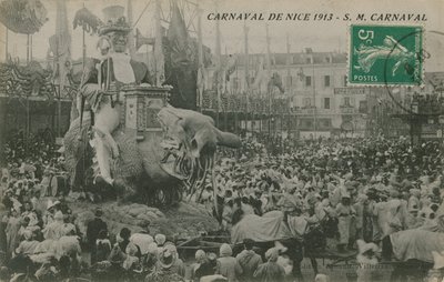 Carnaval de Nice 1913. Postal enviado em 1913. de French Photographer