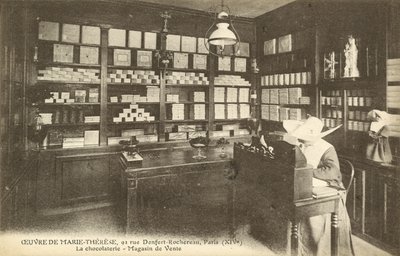 Loja de chocolate, 92 Rue Denfert-Rochereau, Paris (foto a p/b) de French Photographer