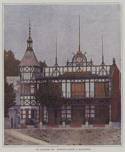 Clubhouse da Societe des Regates Parisiennes, Asnieres, Paris, França (foto a cores) de French Photographer