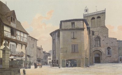 Courpiere, Igreja, Fachada O e Praça de French Photographer