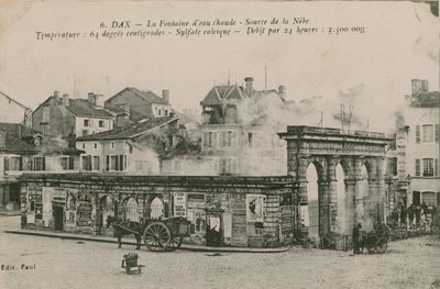 Dax - a nascente de água quente - fonte de Nebe. Postal enviado em 1913. de French Photographer