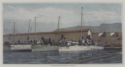 Destroyers in Toulon harbour, França (foto a cores) de French Photographer