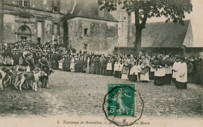 Tripulação de Bonnelles - Bênção da Roda. Postal enviado em 1913. de French Photographer