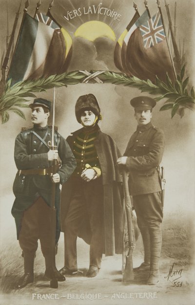 Primeira Guerra Mundial, aliança França - Bélgica - Inglaterra, século XX (foto) de French Photographer