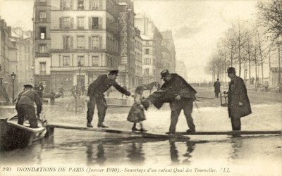 Inundações de Paris, França, janeiro de 1910 de French Photographer