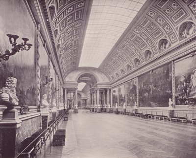 Galeria de Batalhas, Palácio de Versalhes (foto a p/b) de French Photographer