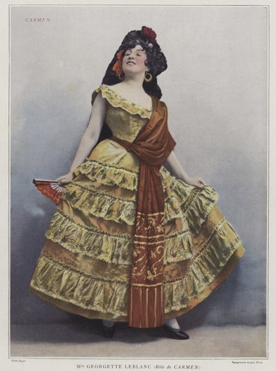 Georgette Leblanc como Carmen, 1899 (foto colorida) de French Photographer