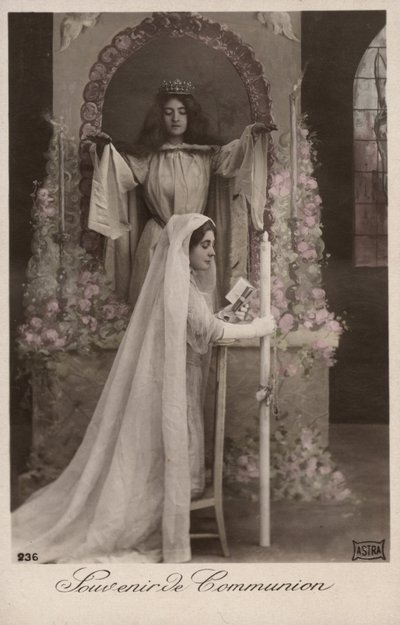 Menina, levando, comunhão de French Photographer