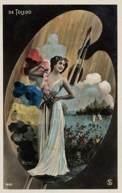 Menina, com, um, artistas, paleta de French Photographer