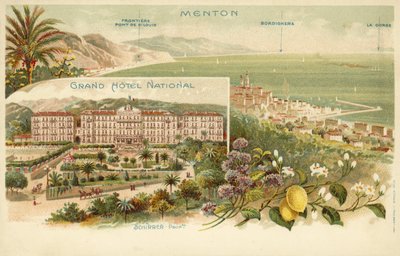 Grand Hotel National, Menton (cor litho) de French Photographer