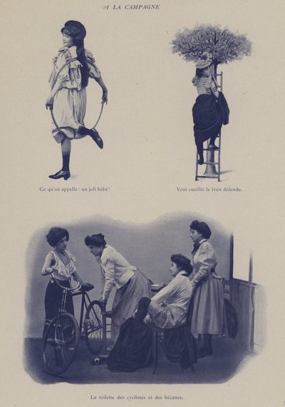 Ilustração para Petites Parisiennes (ou seja, jovens trabalhadoras em Paris) (foto a p/b) de French Photographer