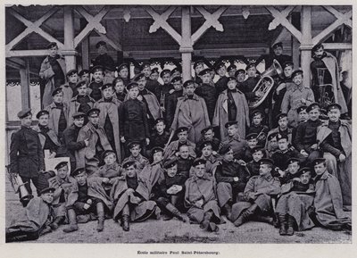 LArmee Russe: Ecole militaire Paul Saint-Petersbourg (foto a p/b) de French Photographer