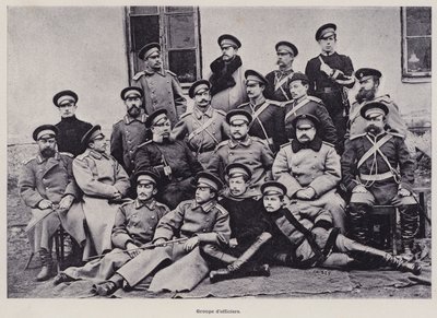 Exército Russo: Grupo de oficiais (foto a p/b) de French Photographer