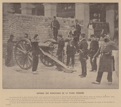 A Comuna de Paris, Defesa das Barricadas do Lugar Vendôme (foto a p/b) de French Photographer