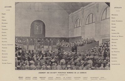A Comuna de Paris, Julgamento dos Dezassete Membros Principais da Comuna, 2 de Setembro de 1871 (foto a p/b) de French Photographer