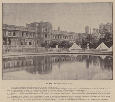 A Comuna de Paris, Os Tuileries, Vista do Jardim (foto a p/b) de French Photographer