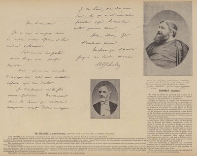A Comuna de Paris, Louis-Charles Delescluze, Gustave Courbet (foto a p/b) de French Photographer