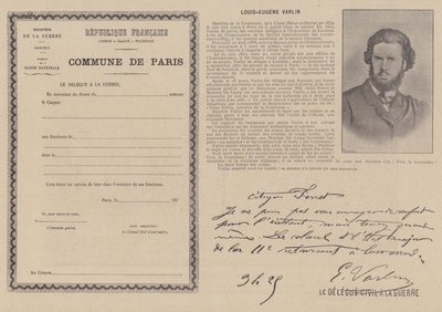 A Comuna de Paris, Louis-Eugene Varlin (foto a p/b) de French Photographer