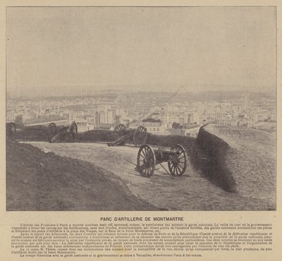 A Comuna de Paris, Parque de Artilharia de Montmartre (foto a p/b) de French Photographer