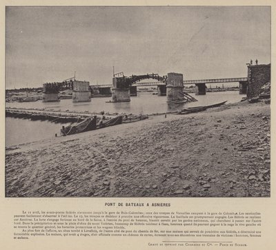 A Comuna de Paris, Pont De Bateaux A Asnieres (foto a p/b) de French Photographer