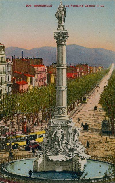 La Fontaine Cantini em Marselha. Construído pelo escultor André Allar. Postal enviado em 1913. de French Photographer