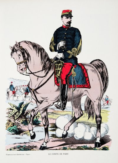 O Conde de Paris, do Histoire de la Troisieme Republique, Vol. I, História Política, pub.1933 (cor litho) de French Photographer