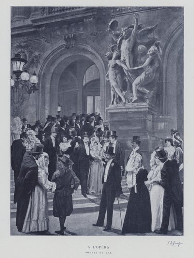 Deixando um baile na Ópera de Paris (foto a p/b) de French Photographer