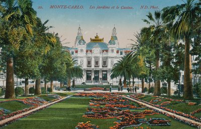 Monte Carlo. Os jardins e o cassino. Postal enviado em 1913. de French Photographer