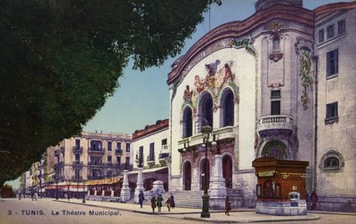 Teatro Municipal, Tunis, Tunísia (foto colorida) de French Photographer