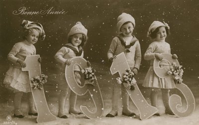 Cartão postal de saudações de ano novo, enviado em 1913 de French Photographer