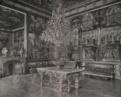 Palácio de Fontainebleau, Salão de Recepção (foto a p/b) de French Photographer