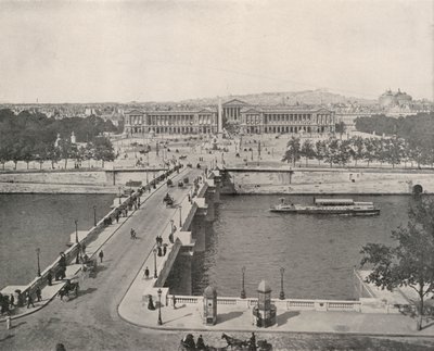 Paris: Uma Vista da Place de la Concorde, olhando para Norte (foto a p/b) de French Photographer