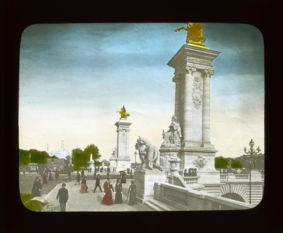 Exposição de Paris: Pont Alexandre III, 1900 (lanterna) de French Photographer