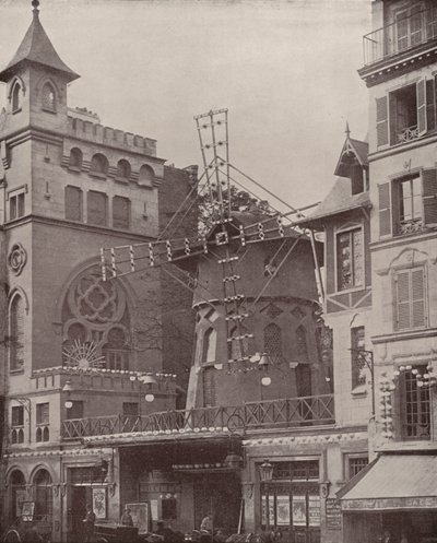 Paris: Exterior do Moulin Rouge (foto a p/b) de French Photographer