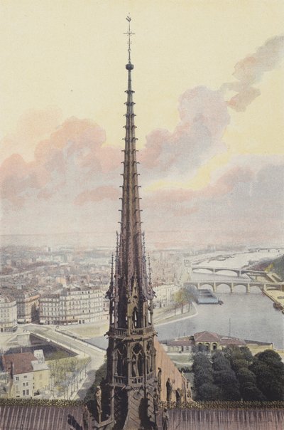 Paris, fleche, de, notre-senhora, vista, levado, de, sul, torre de French Photographer