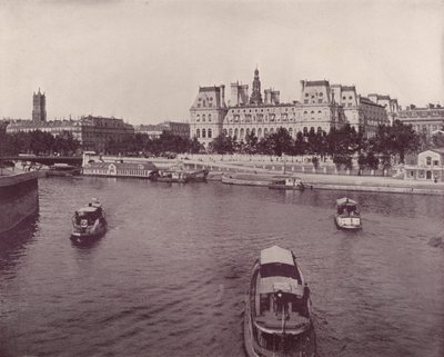 Paris: Hotel de Ville, do Lado do Rio (foto a p/b) de French Photographer