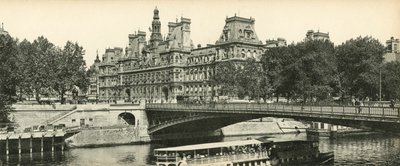 Paris, a prefeitura e a Pont d&39;Arc, a prefeitura e a ponte de Arcole de French Photographer