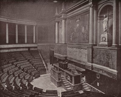 Paris: Sala Legislativa, Câmara dos Deputados (foto a p/b) de French Photographer