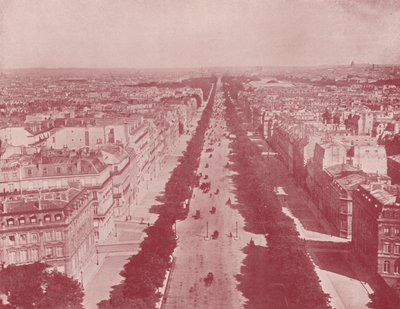 Paris: Perspectiva dos Campos Elísios (foto a p/b) de French Photographer