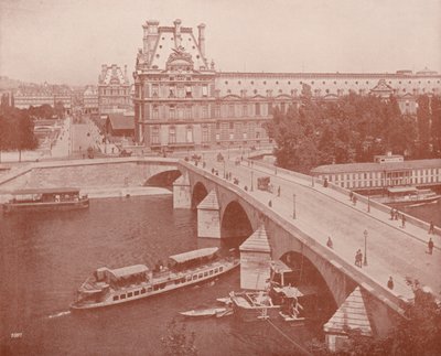 Paris: A Pont Royal e o Louvre (foto a p/b) de French Photographer