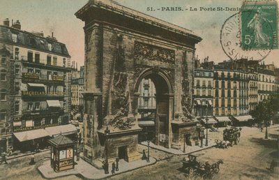 Porte Saint Denis em Paris, França. Postal enviado em 1913. de French Photographer
