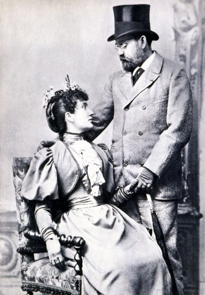 Retrato de Emile Zola e Jeanne Rozerot de French Photographer