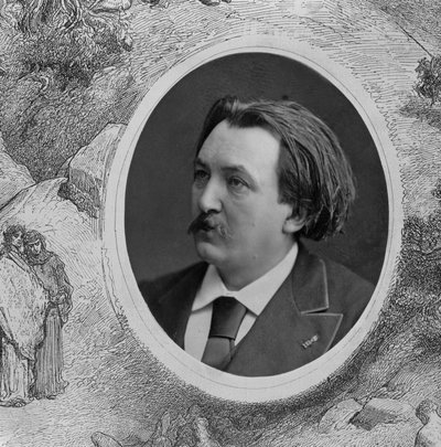 Retrato de Gustave Dore (1832-83) (foto a p/b) (detalhe de 202837) de French Photographer